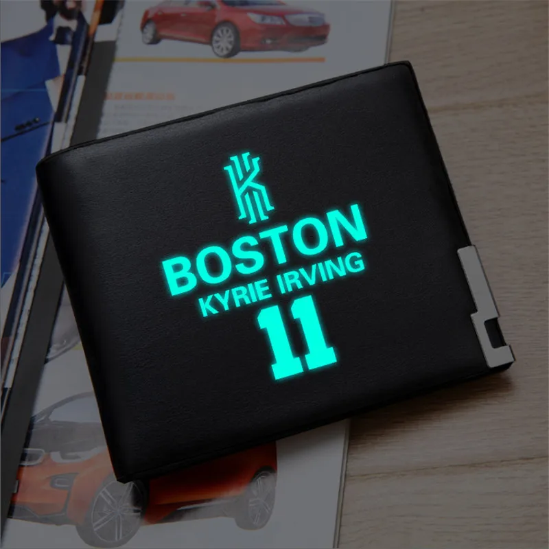 Новое поступление Баскетболист 35 принт короткий светящийся стильный кошелек для молодых студентов кожаный мужской женский кошелек модный DIY - Цвет: Boston1-Luminous