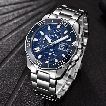 PAGANI DESIGN-Reloj de pulsera para Hombre, deportivo, militar, de cuarzo, resistente al agua hasta 100M, de acero inoxidable, marca superior, lujoso