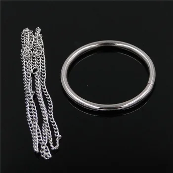 

1 set Metal Steel Magic Ring And Chain Easy to Do Magic Tricks Knot Ring On Chain Props Magicians Close-up Toys for Children Gam
