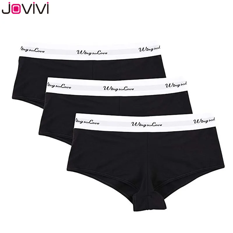 Jovivi, 3 шт., женские трусы для мальчиков, спортивные сексуальные бесшовные трусики, трусы, разноцветные, размер S-L, черные/белые/серые, Wingslove, трусики