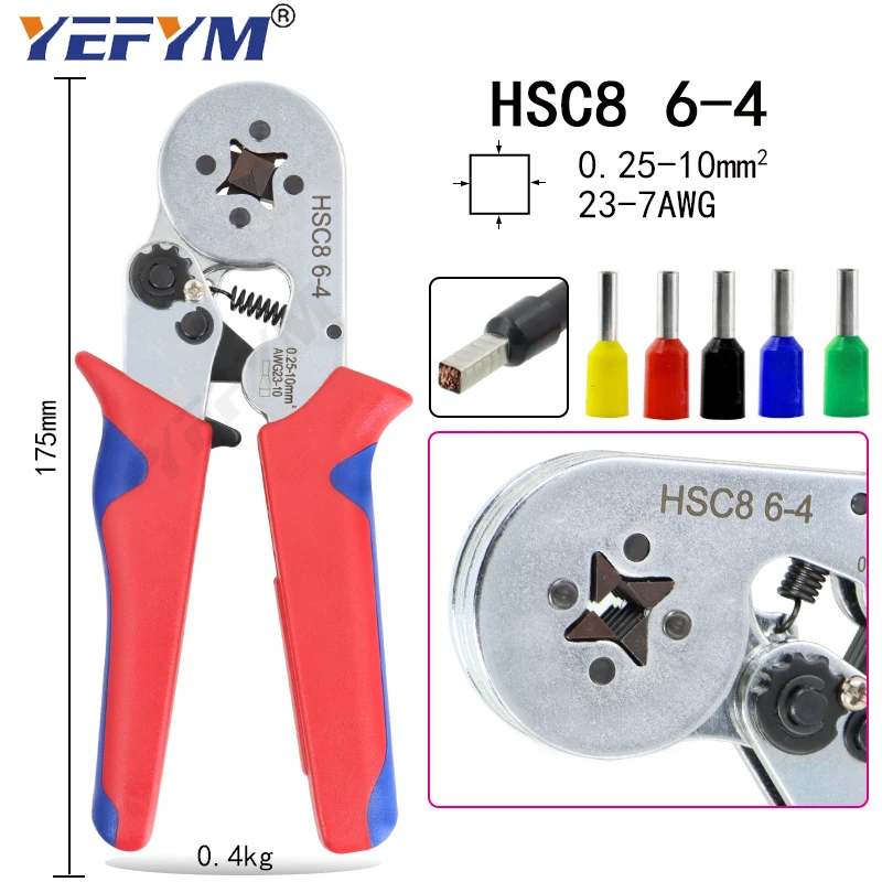 Обжимные клещи комплект HSC8 10 S/6 4/6 6 с tubular терминалы 260 шт./кор. провода