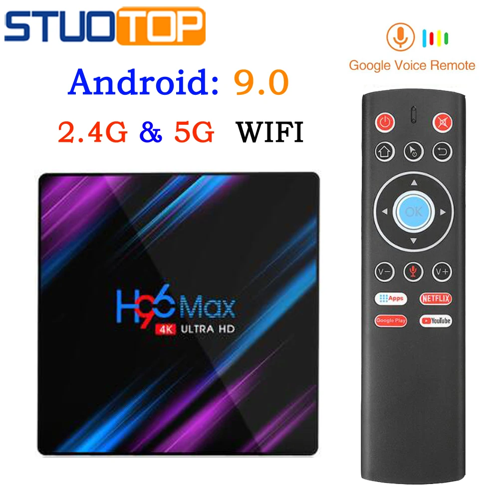 

H96 MAX Smart Tv Box Android 9.0 Set Top Box 4K Tv Box 4gb 32gb 64gb Quad Core media player Support IPTV PK X96 HK1