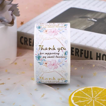 

500Pcs Colourful Fashion Design Round Floral Thank You Stickers Scrapbooking For Package Seal Label Festival Decoration