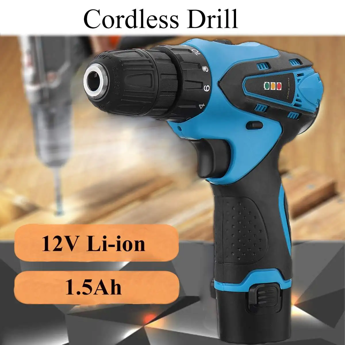

1Set 12V 160W Electric Screwdriver Cordless Drills Driver Screw 2Speed Lithium-ion Screwdriver with Rechargeable Battery