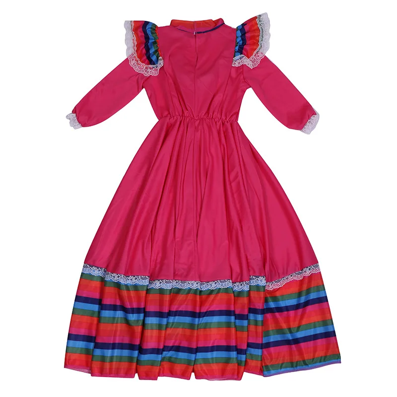Rosa Roja Mexicana para niña, traje para danza nacional, ropa juego para actuación de Día de los muertos - AliExpress