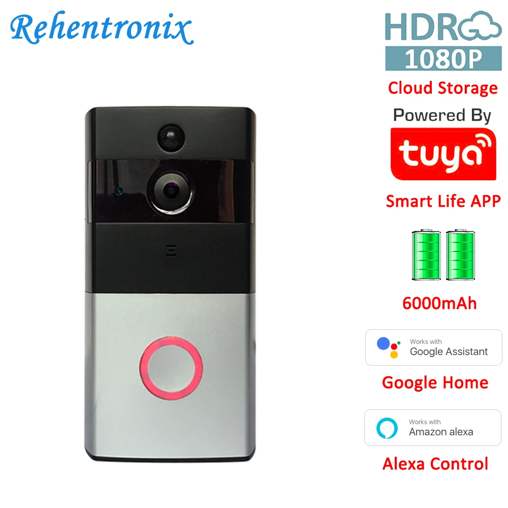 Alexa Google 1080P Двусторонняя аудиосвязь с питанием от аккумулятора беспроводное