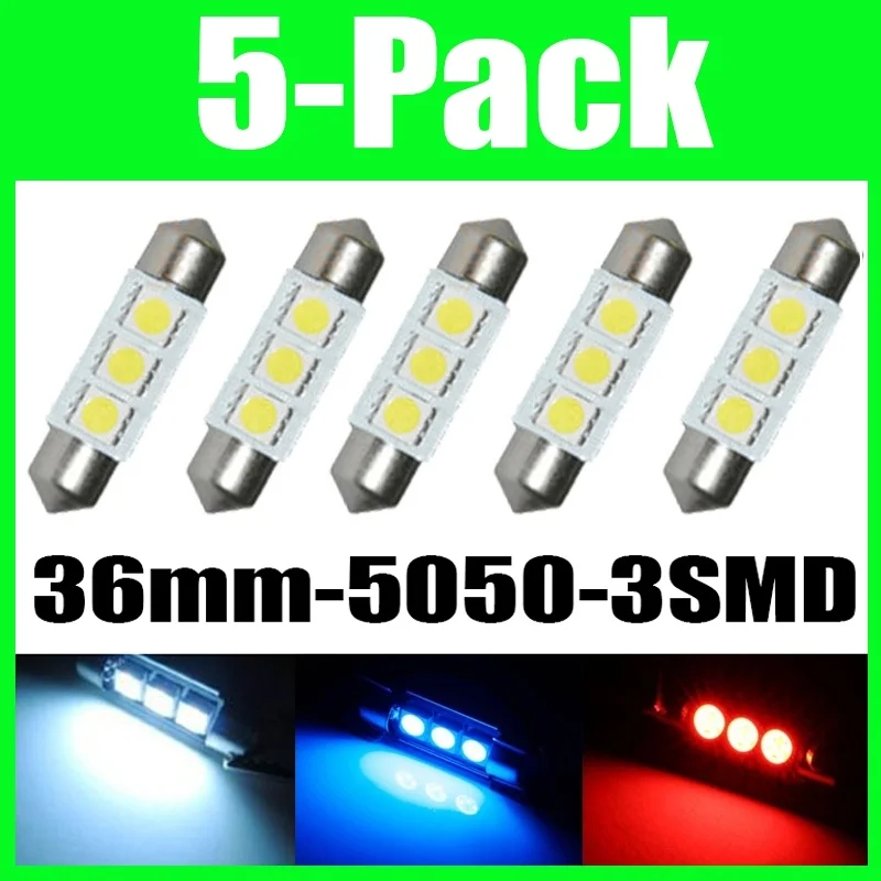 

1pcs 36mm 3 SMD 5050 LED Bulb Festoon Led Light for License Plate Lights Reading Lights Car Dome Lights and Trunk Lights