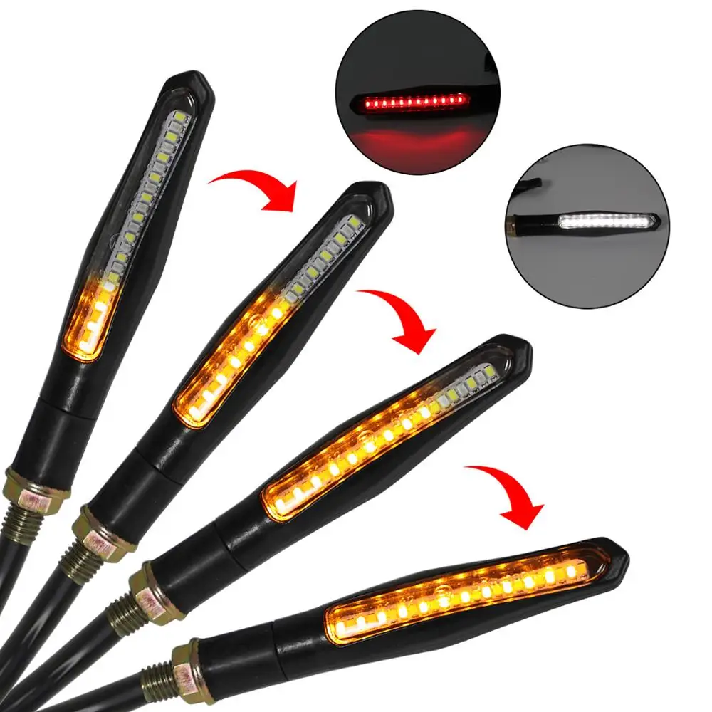 

Areyourshop Universal M10 Sequential Flowing LED Turn Signal Indicator Lights Brake Lamp Motorcycle Light for Honda for Yamaha