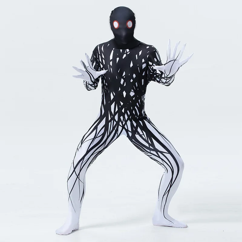 Взрослые мужчины Монстр Хэллоуин Zentai косплей костюм спандекс комбинезон из лайкры одеваются представление одеть стрейч комбинезон XXL