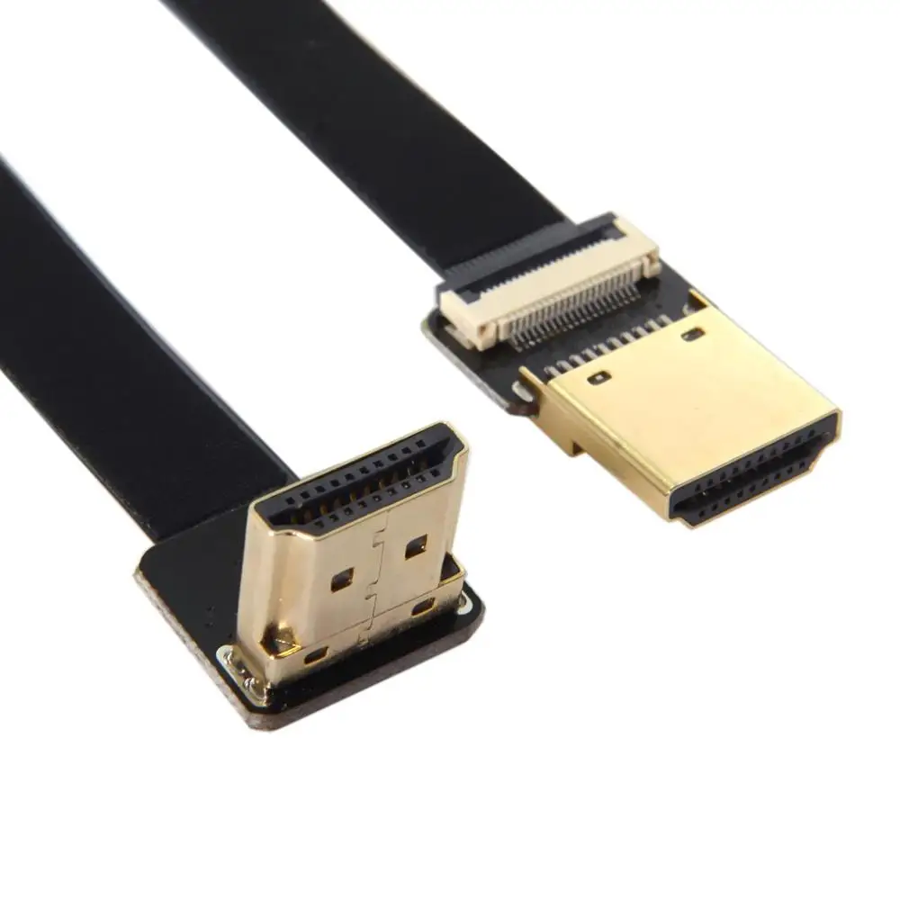 FPV HDMI кабель HDMI штекер HDMI Мужской 90 градусов угловой HDTV, FPC плоский кабель для FPV HDTV аэрофотосъемка - Цвет: UP angled