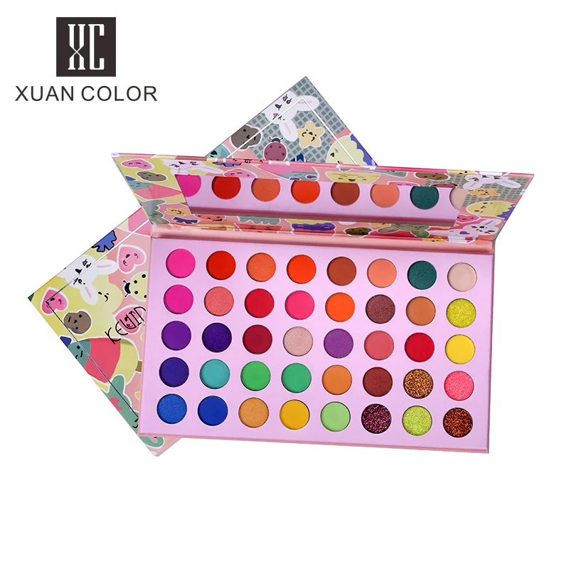 

Brand Beauty 40 Colors Cute Rabbit Eyeshadow Palette High Pigment Glitter Eye Shadow Waterproof Private Label Makeup Cosmetics