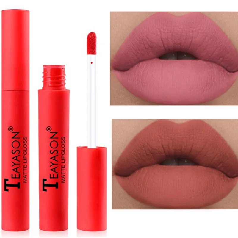 

12 color matte lip gloss water non-stick cup waterproof makeup lip gloss sexy long-lasting coloring non-tipping lipstick