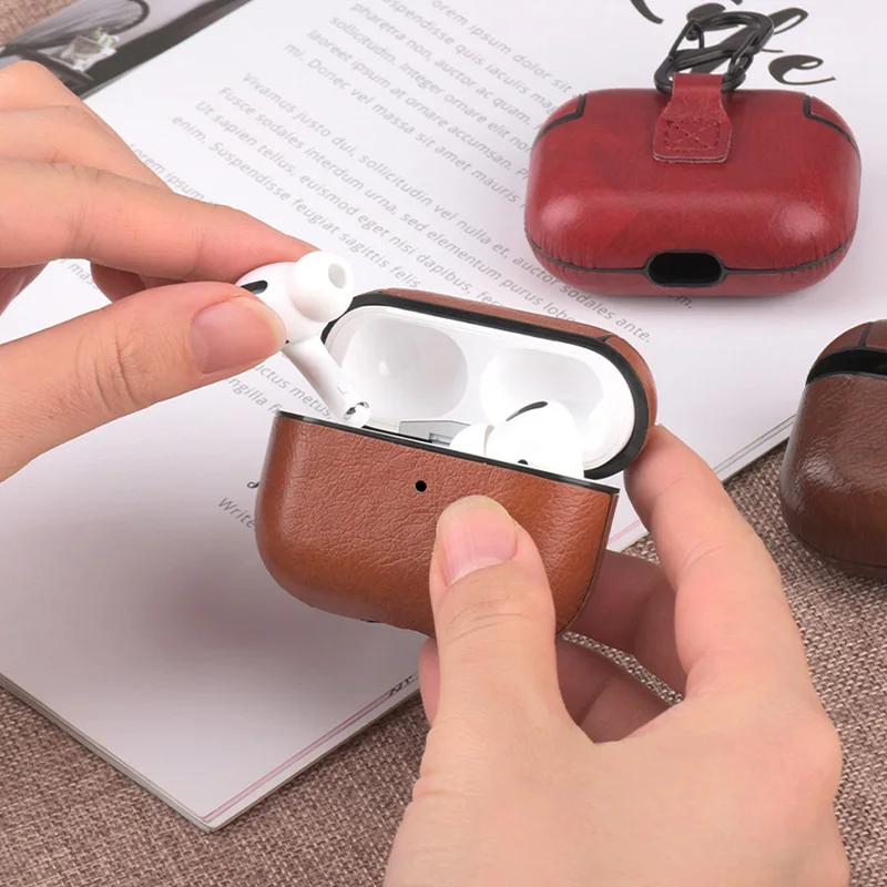2019 беспроводной Bluetooth чехол для наушников Apple Airpods Pro Кожаный Оригинальный