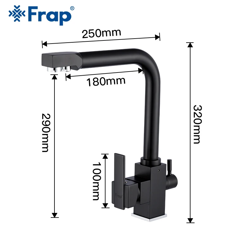  Frap Filter Kitchen Faucet Drinking Water Single Hole Black Hot and cold Pure Water Sinks Deck Moun - 33021342720