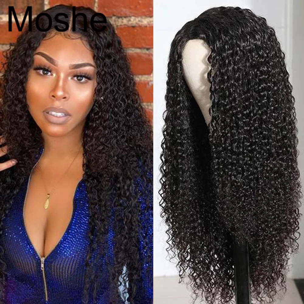 Moshe Glueless Curly Hair Wigs Remy 13x1 Lace Part Human Hair Wigs Invisible Transparent Lace T Part Wig For Black Women 10 28in Human Hair Lace Wigs Aliexpress