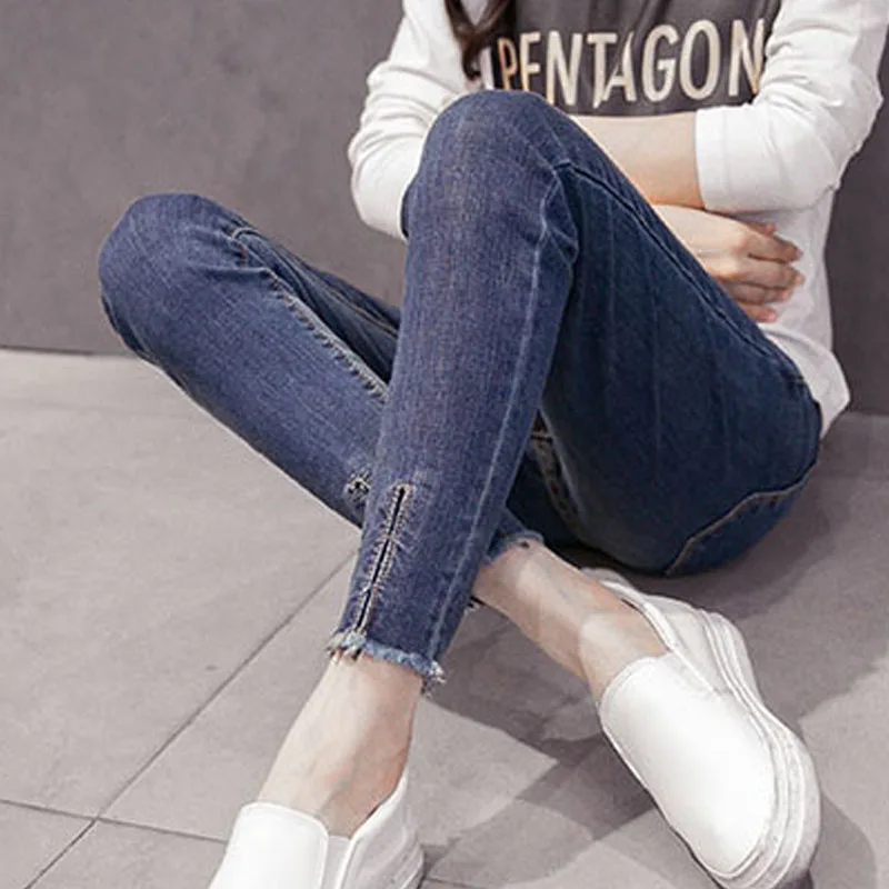 

Retro Denim Jeans Maternity Pants For Pregnant Women Nursing Clothes Elastic Waist Skinny Stretch Prop Belly Pregnancy Jeans Trousers Maternity Clothing