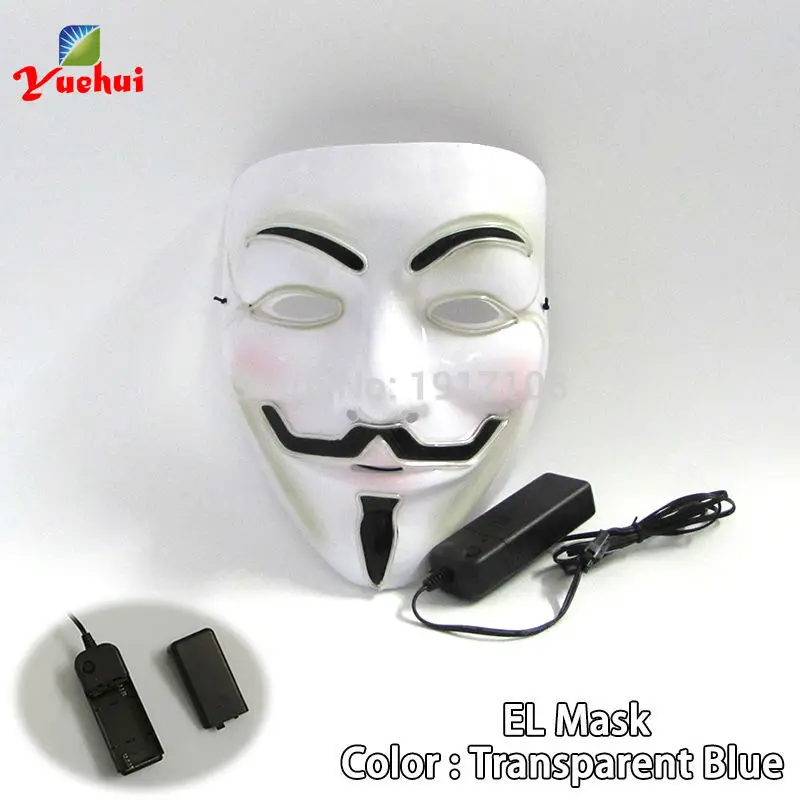 Лидер продаж EL Wire светящаяся маска Nenon светильник костюм маска светодиодный Вечерние Маски для страшной тематики косплей маска украшение