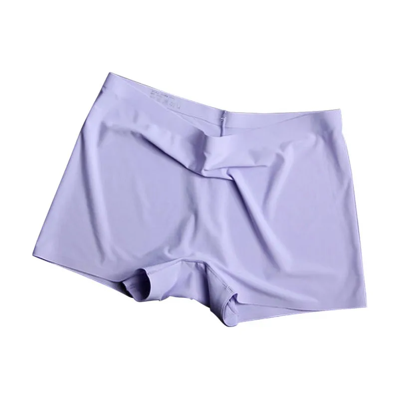 Новый размера плюс Ice Silk бесшовные пикантные дышащие защитные брюки Однотонная