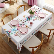 Toalha de mesa impressão cor estilo europeu casa festa aniversário toalha de mesa capa retangular à prova doilágua oilproof pano