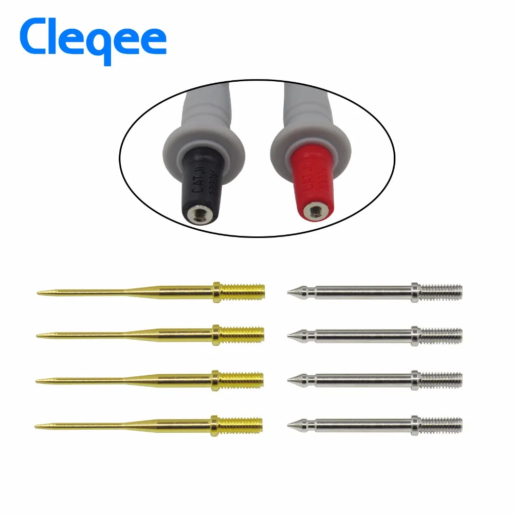 Cleqee P8003.1 8 шт. Набор сменных тестовых игл 1 мм позолоченный острый и 2 стандарт