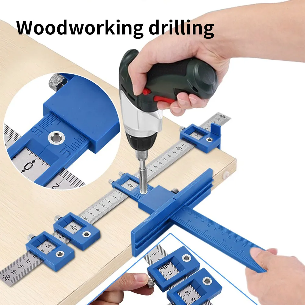 

Woodworking Drill Guide Punch Locator Detachable Hole Punch Jig Tool Center Drill Bit Guide Set Wood Drilling Woodworking Tool