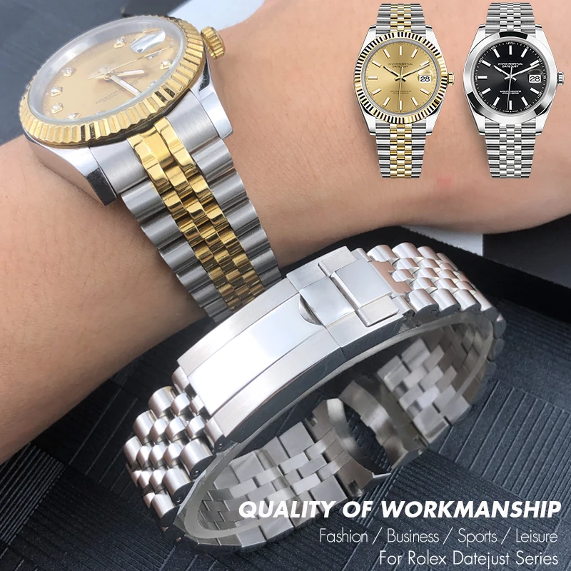 Cinturino in acciaio inossidabile 316L da 20mm adatto per Rolex 36mm  ostrica perpetuo Datejust cinturino in metallo dorato argento  lucido|Watchbands| - AliExpress