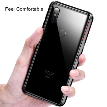 

OATSBAS push-pull Airbag Bumper metal Shape case for Xiaomi Mi Mix 3 Personality Metal Cover for Xiaomi Mi Mix 3 360 Degree Case