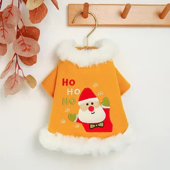 

Yellow Dog Clothes Christmas Santa Claus Winter Warm Hoodie Dog Clothes Coat Puppy Small Medium Dogs Chihuahua Yorkshire Ropa