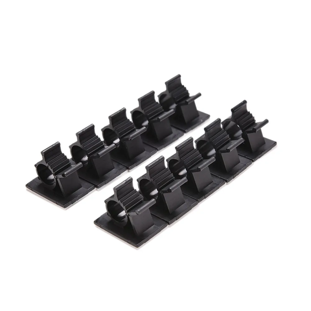 10pcs/lot Hot Black Adhesive Backed Nylon Wire Adjustable Cable Clips Clamps
