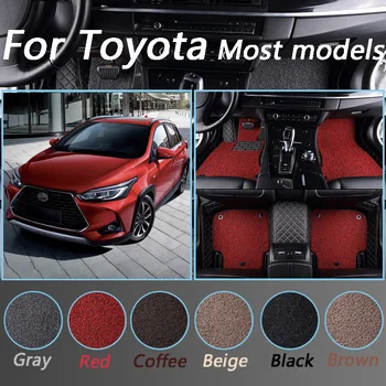 

Waterproof Floor Mats Wire Car Floor Mats For Toyota corolla All Models land cruiser prado camry highlander yaris Leather