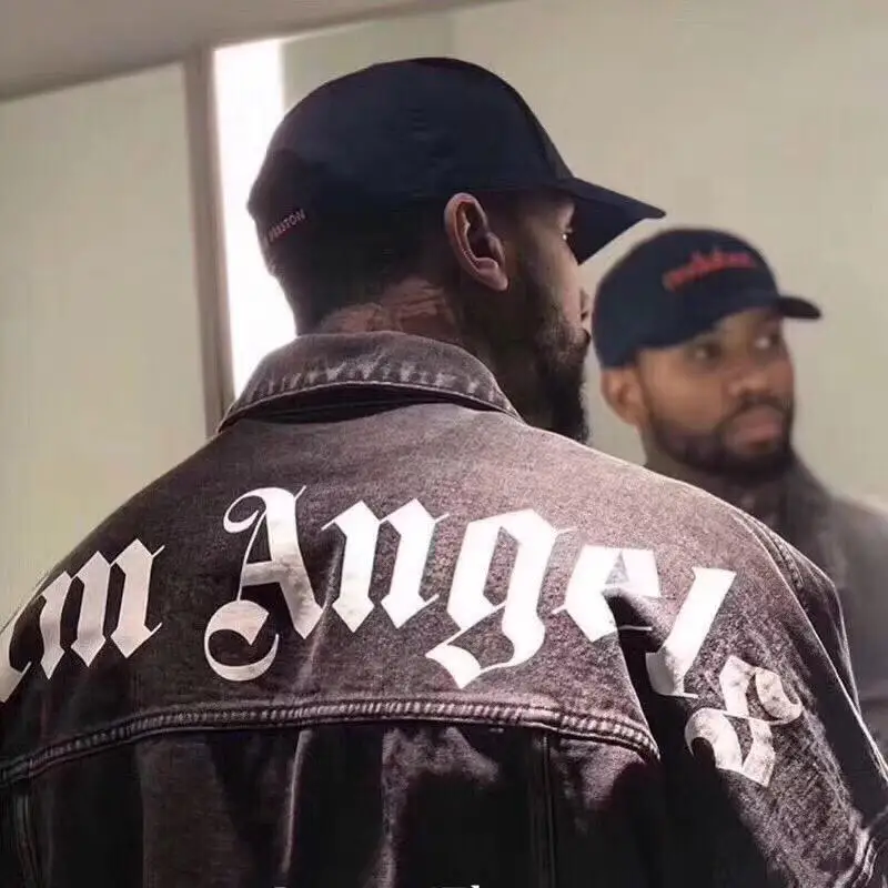 

Palm Angels Cowboy Jackets Men Women Windbreaker Coats Streetwear Bomber Palm Angels Camouflage Jeans Hombre Army Cowboy Jacket