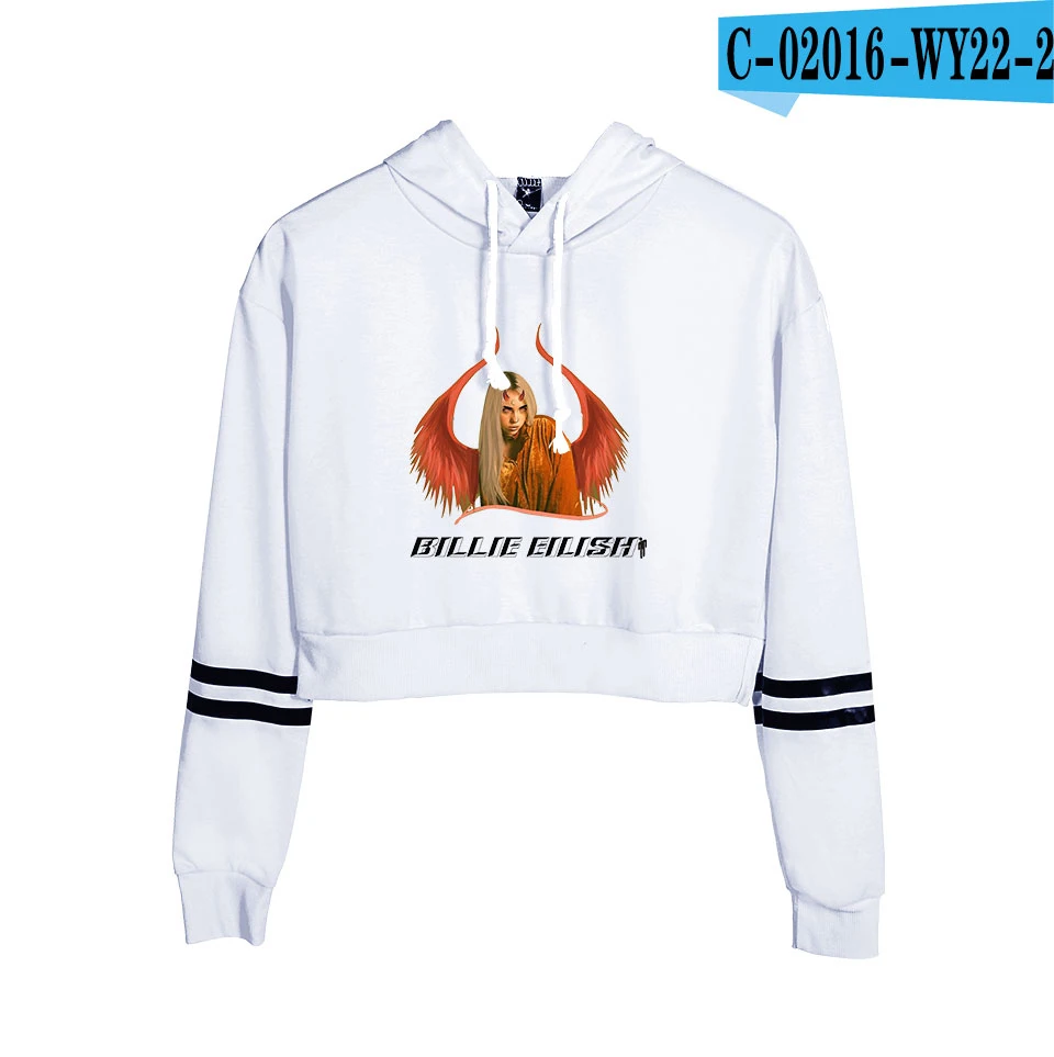 Новинка, толстовка с капюшоном, Женская толстовка, одежда с капюшоном Billie Eilish Harajuku, худи с принтом, уличная одежда, топ размера плюс, повседневные толстовки - Цвет: white