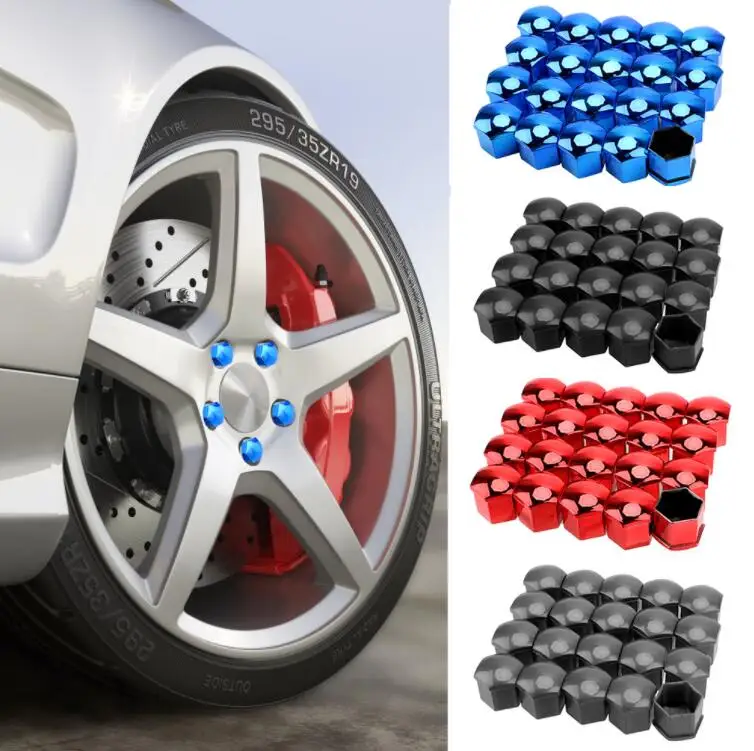 17mm Car Wheel Nut Caps Protection Covers For Nissan X-Trail 370Z Cube Micra Qashqai Juke Leaf Tiida | Автомобили и мотоциклы
