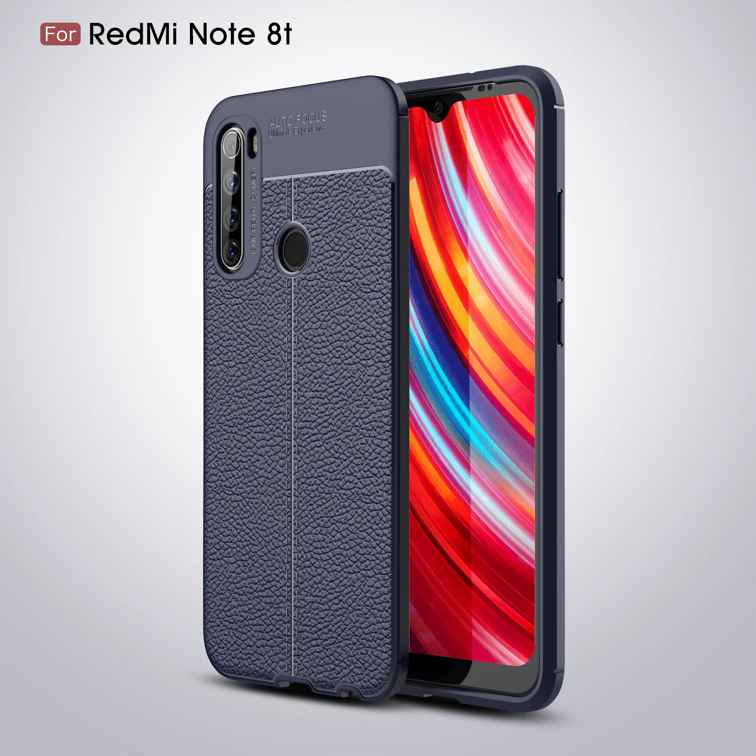 Чехол для телефона для Xiaomi Redmi Note 8T 8 Pro, чехол из ТПУ кожи с узором, Мягкая силиконовая задняя крышка для Redmi Note 8, чехол - Цвет: blue