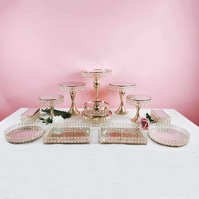3 -15pcs cupcake 3 tier cake stand set gold color good qualtiy
