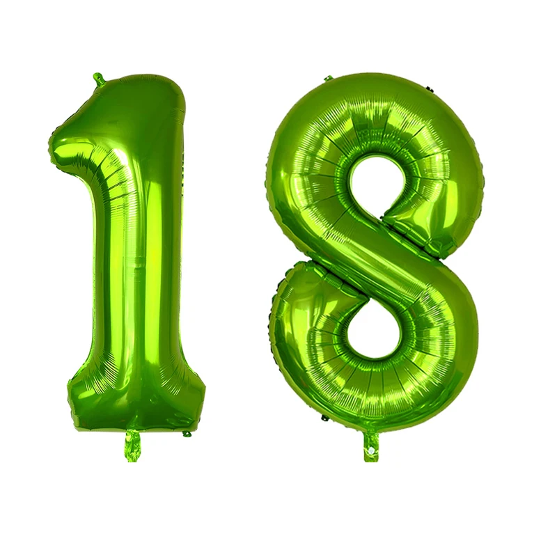 40-дюймовый светодиод зеленый номер Фольга воздушные шары для детей 0, 1 2 3 4 5 6 7 8 9 гелий зеленый шарик для дня рождения вечерние Свадебные украшения поставки
