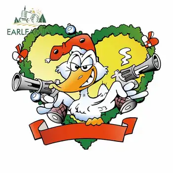 

EARLFAMILY 13cm x 11cm for Hand-drawn of An Angry Christmas Duck Waterproof Decal Car Stickers Bumper Decoration Custom Printing