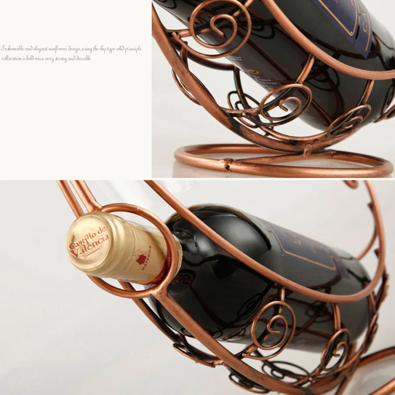 Retro Wine Bottle Holder Wine Rack Champagne Bottles Stand Glass Cup Holder Display Hanging Drinking Glasses Stemware Rack Shelf
