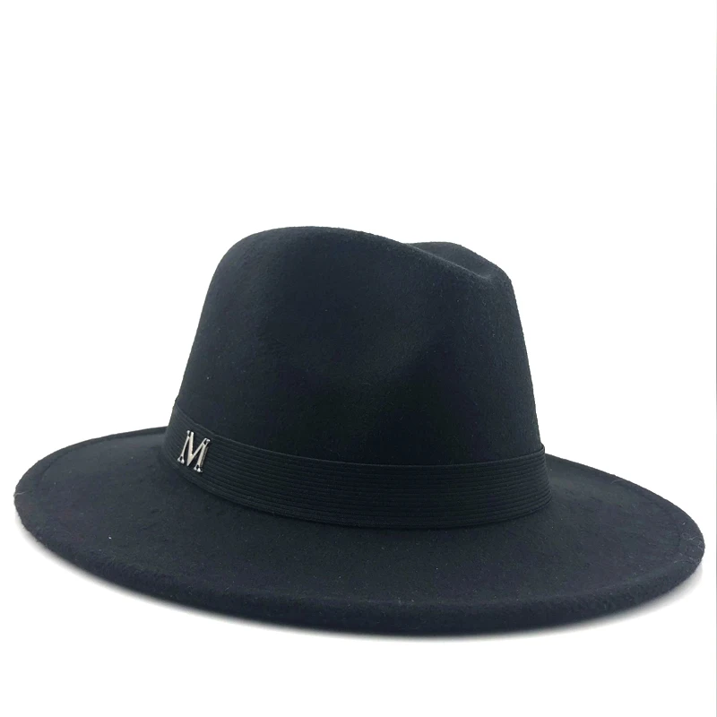 Для мужчин Шерсть Войлок фетровая шляпа с полями шляпа Трилби Для женщин Винтаж шерсть Панама Федора женская шляпа в форме колпака