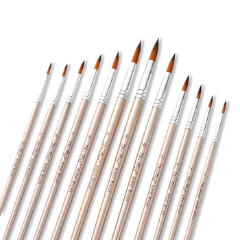 

12pcs Rose Gold Rod Artist Stationery Professional Fine Round Tip Watercolor Drawing Painting Brush Pen Art Supplies