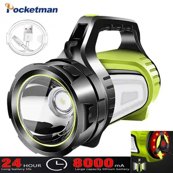 100w Powerful Rechargeable Searchlight Camping Spotlight Ultra-long Standby Torch with USB OUTPUT Lantern 1