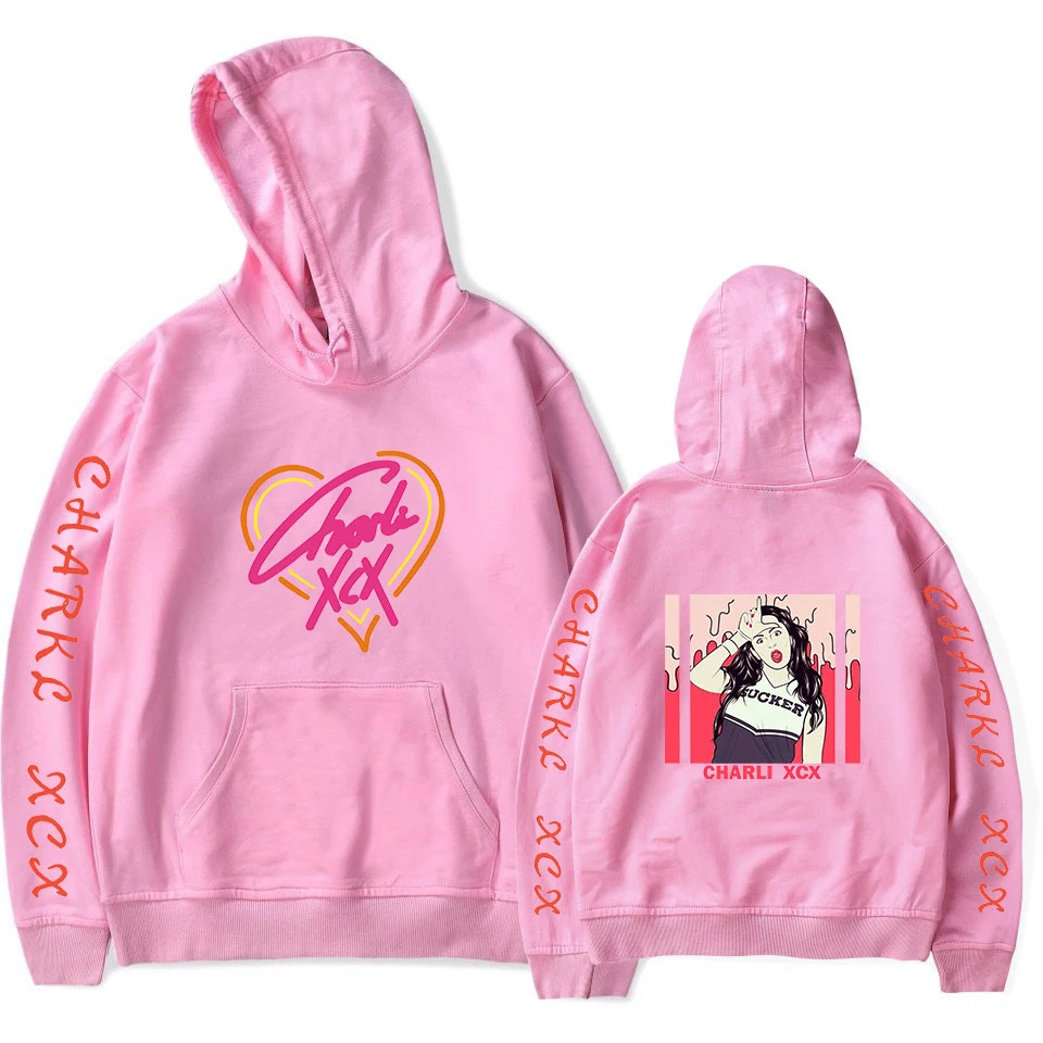 Удобные толстовки с капюшоном Charli XCX толстовки для мужчин/женщин с модным принтом Charli XCX толстовки мужские осенние пуловеры повседневные черные топы