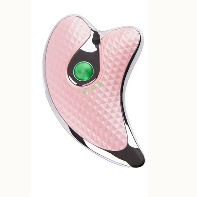 Pink Мини Электрический массажер для лица Массажер для лифтинга Gua Sha машина для выскабливания пластин массажные инструменты для тела шеи массаж лица соскабливающая доска - Цвет: Pink