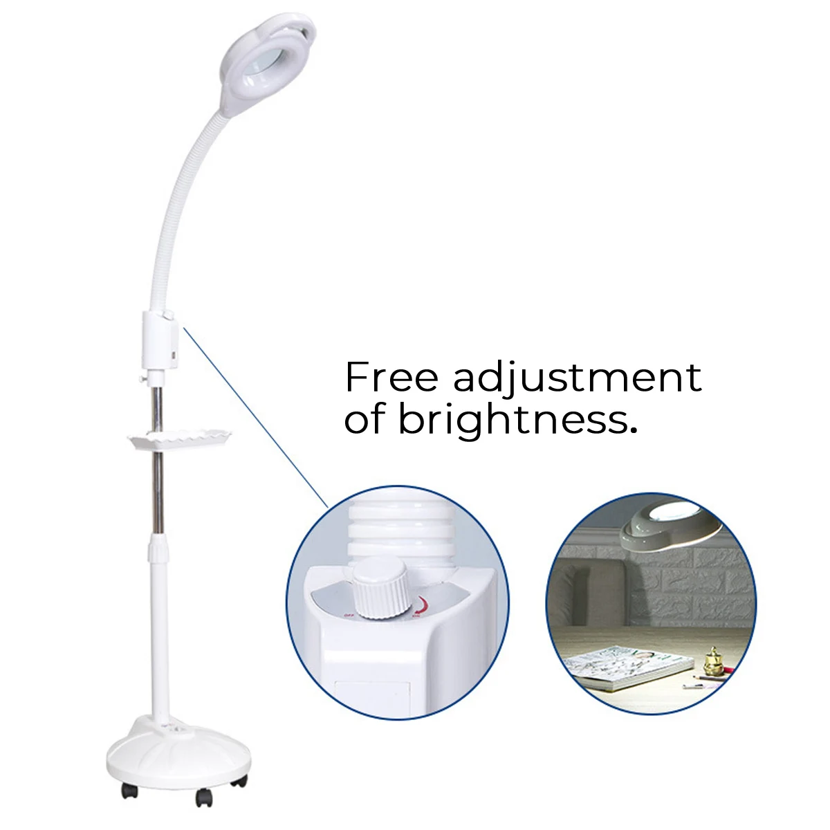  16X Diopter LED Magnifying Floor Stand Lamp Magnifier Glass Cold Ligth Len Facial Light For Beauty  - 4000291831453