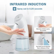 

Kitchen Touch-free Foam Soap Dispenser 450ml Automatic Infrared Sensor Sprayer Hand Induction Alcohol Sterilization Dispenser