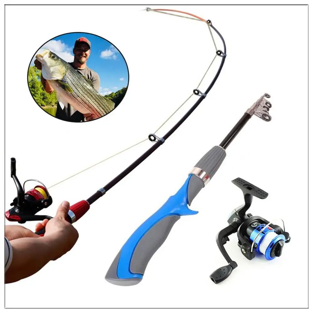 

2020 New Carbon Fiber Telescopic Fishing Rod Portable Spinning Fishing Rod Pole Travel Sea Boat Rock with Reel Set Ultra Light