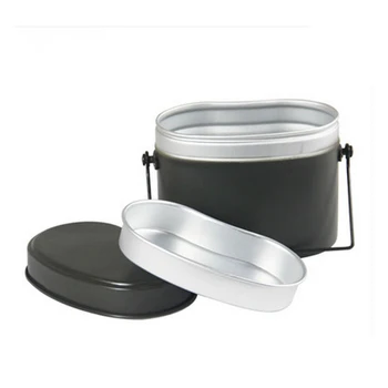 

Outdoor Camping Lunch Box Aluminum Portable Cookware Box Heating Meal Box