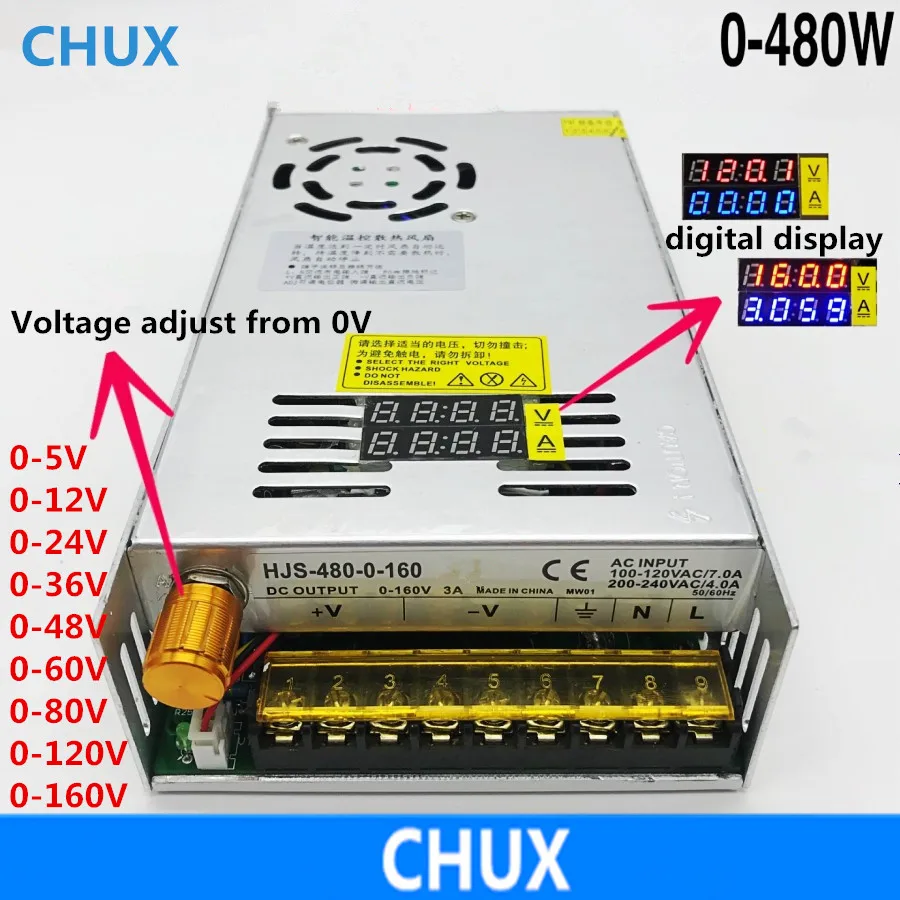 CHUX 480w Switching Power Supply 5V12v 24v 36v 48v 60v 160V Adjustable display AC-DC Converter 80v 120v 220V LED Power Supply-3