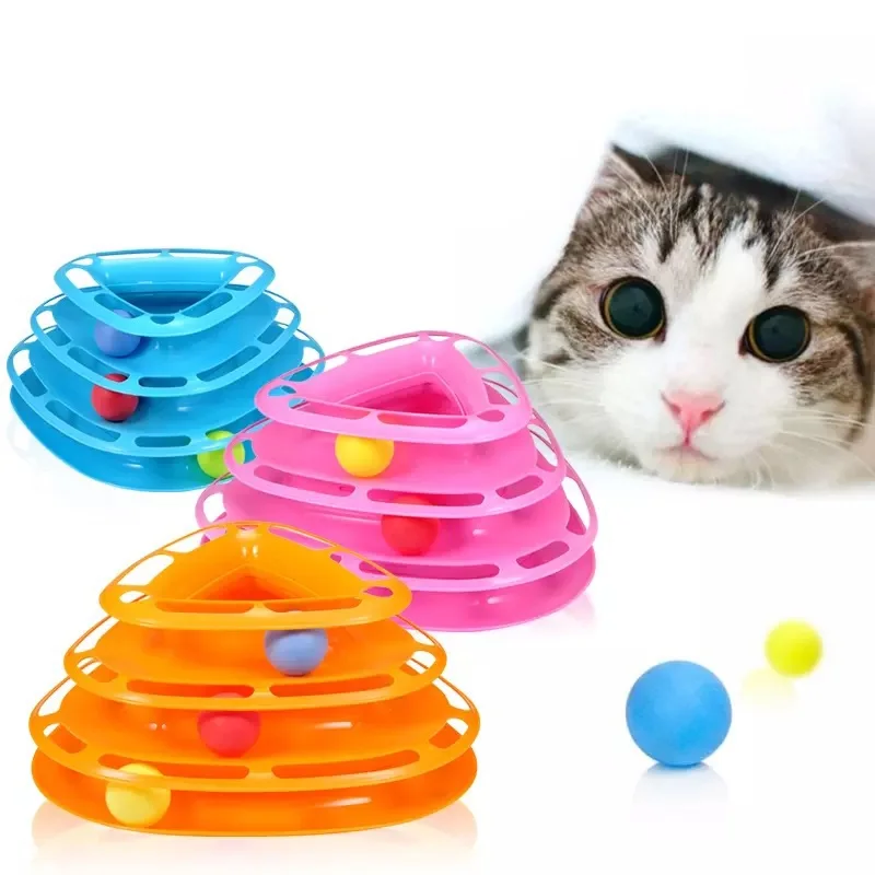 Многослойные уровни, игрушка для кошек, башня, треки, диск, кот, интеллект, аттракцион, тройной диск, игрушки для кошек, мяч, тренировка развлечение, пластина
