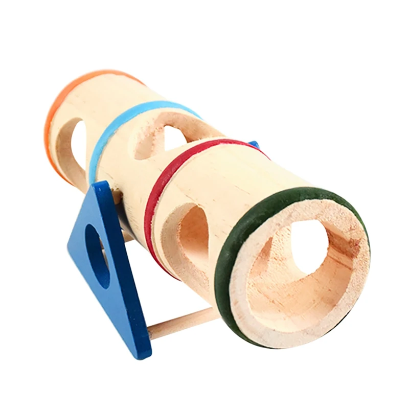 Pet Wooden Small Unique Funny Toys Hamster Upturned Bucket Hamster Seesaw Tunnel Tube Small